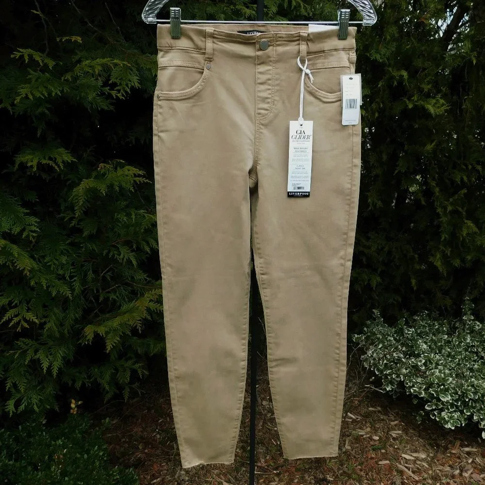 Liverpool Gia Glider Latte Stretch Denim Pullon Jegging Jeans NWT - Picture 2 of 4